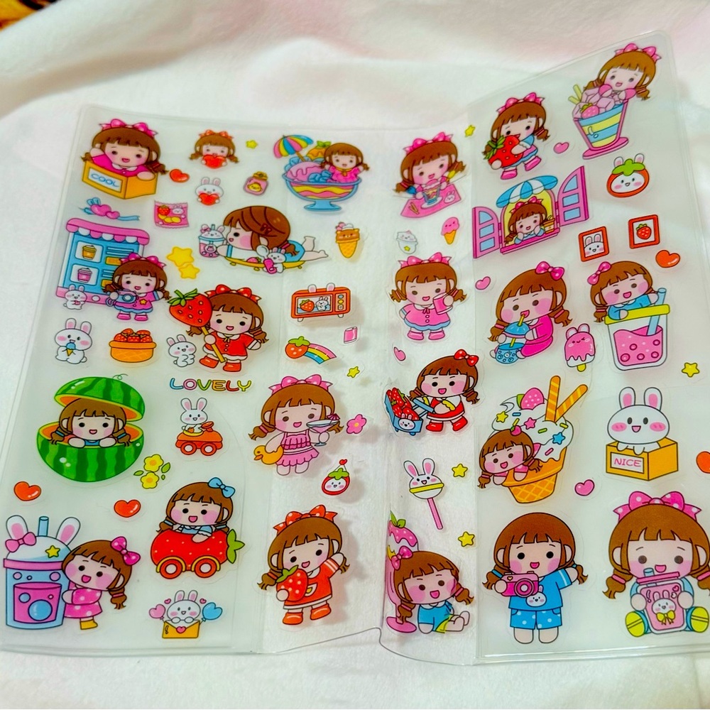 Hobonichi weeks clear planner cover Strawberry boba kawaii girl planner cover